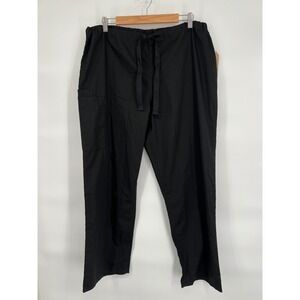 Cherokee Workwear Scrub Pants Unisex Traditional Drawstring Black‎ Size L